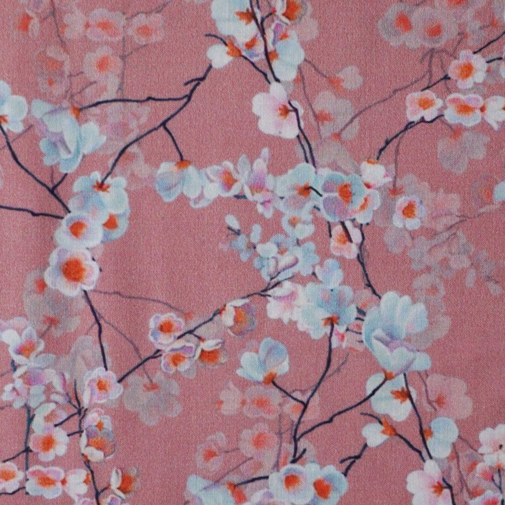 Viskose Druck Kirschblüte rosa